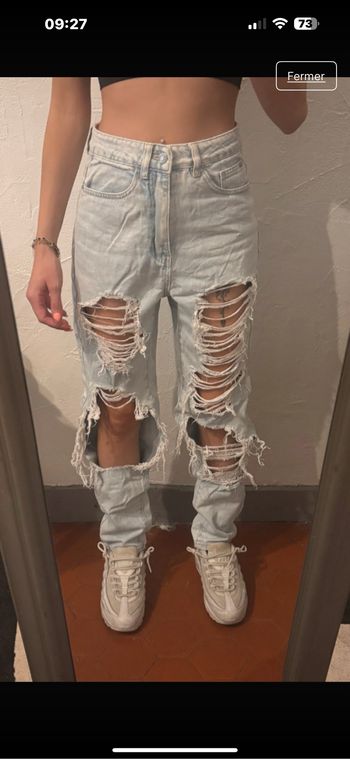 Jeans mom bleu clair taille Xxs