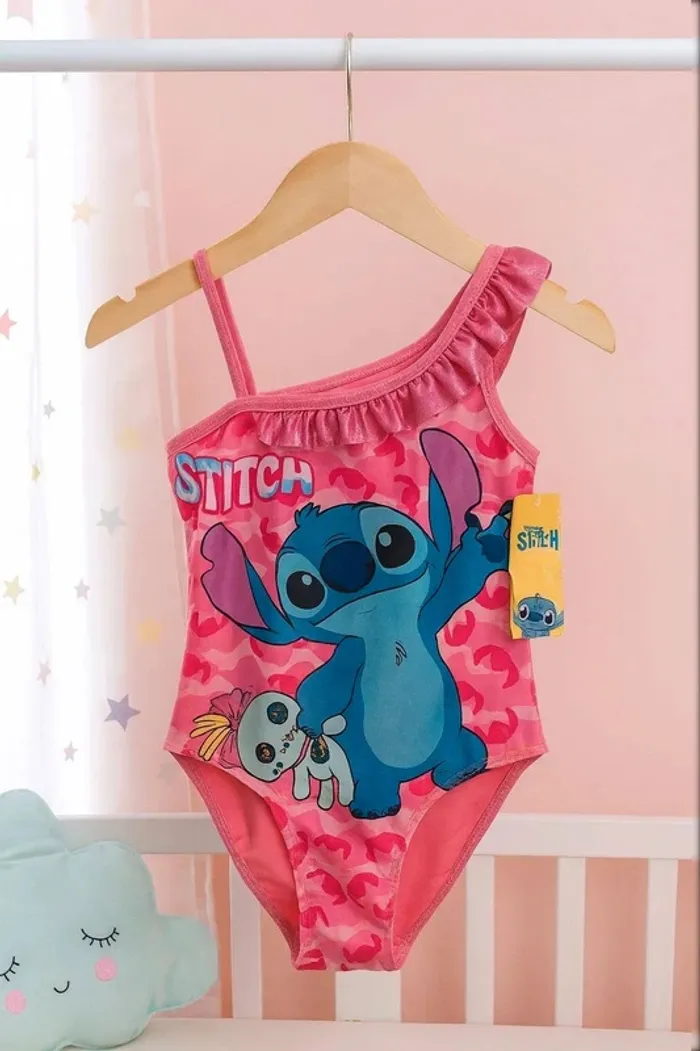 Maillot de Bain Fille Disney Stitch – Rose Camouflage – Taille 122/128