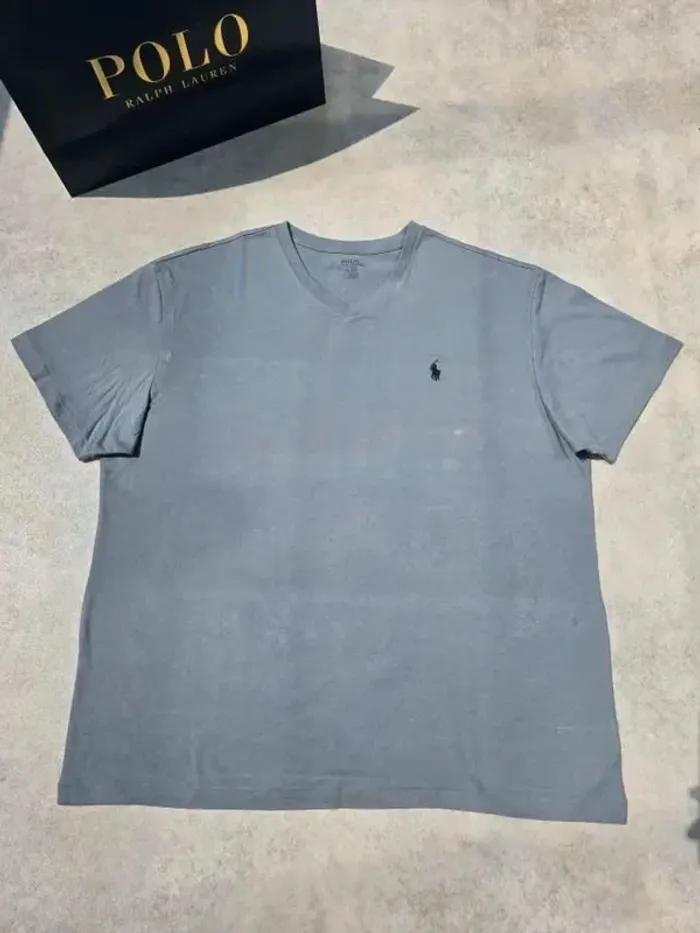 Tee-shirt Ralph lauren XL coupe col rond gris Homme Men tee17 - photo numéro 3