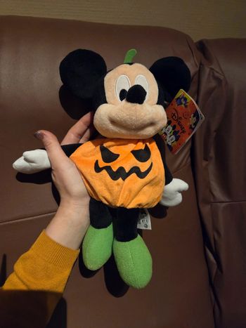 Peluche Mickey citrouille neuf Disney +-25 cm