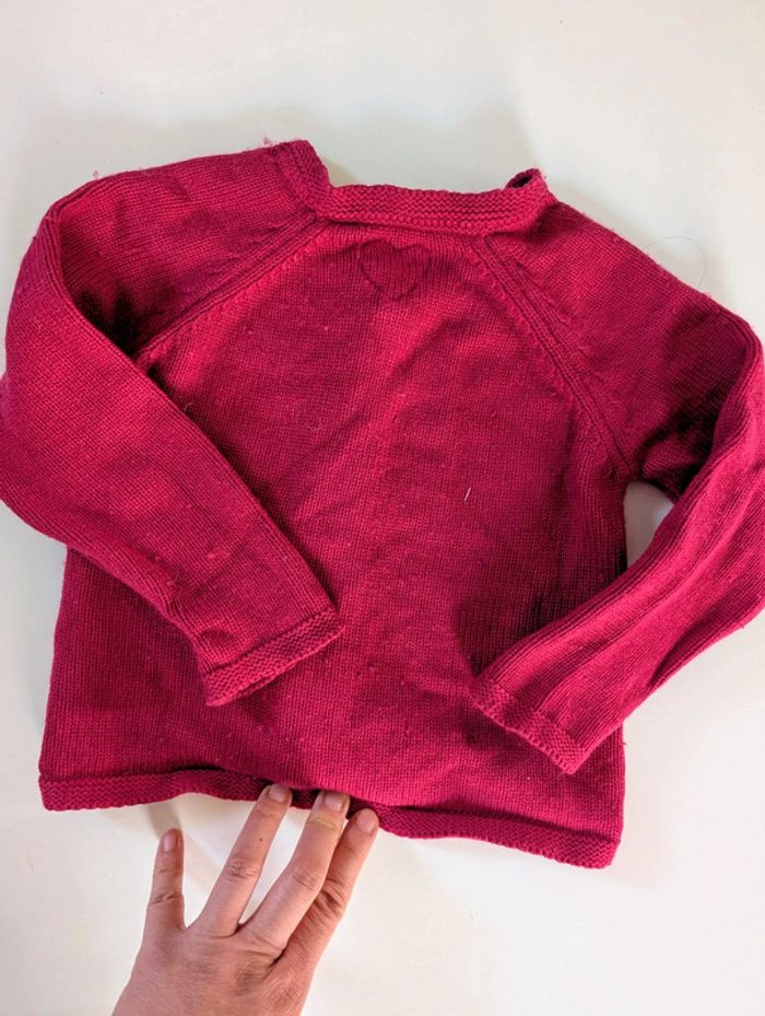 Gilet épais rouge bordeau Sergent major 3 ans laine - photo numéro 6