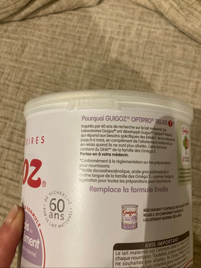 Lait Guigoz 1er âge - photo numéro 2