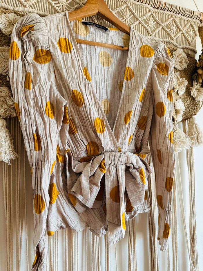 Blouse à pois Zara taille M