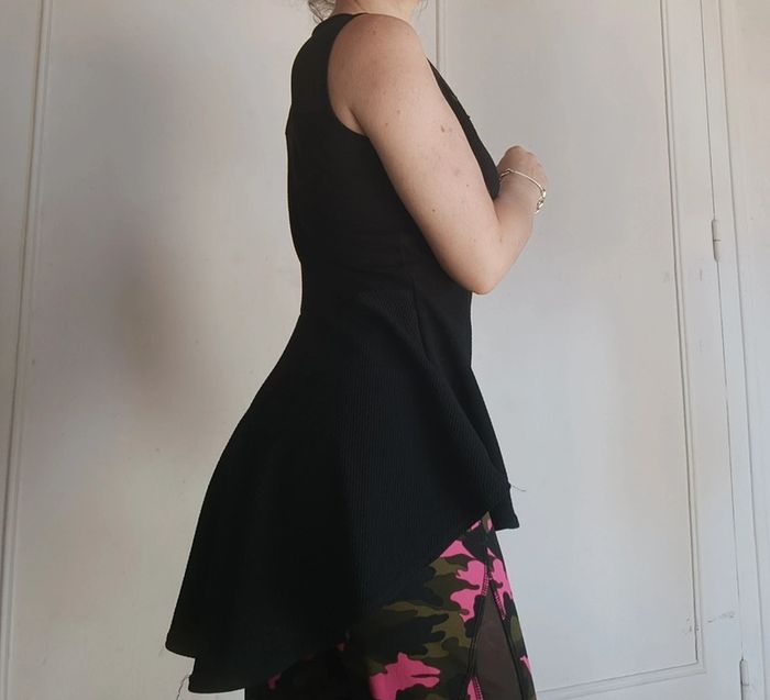 💎 blouse top voile transparent et décor doré t s 36 m 38 vintage y2k 90s 2000 - photo numéro 6