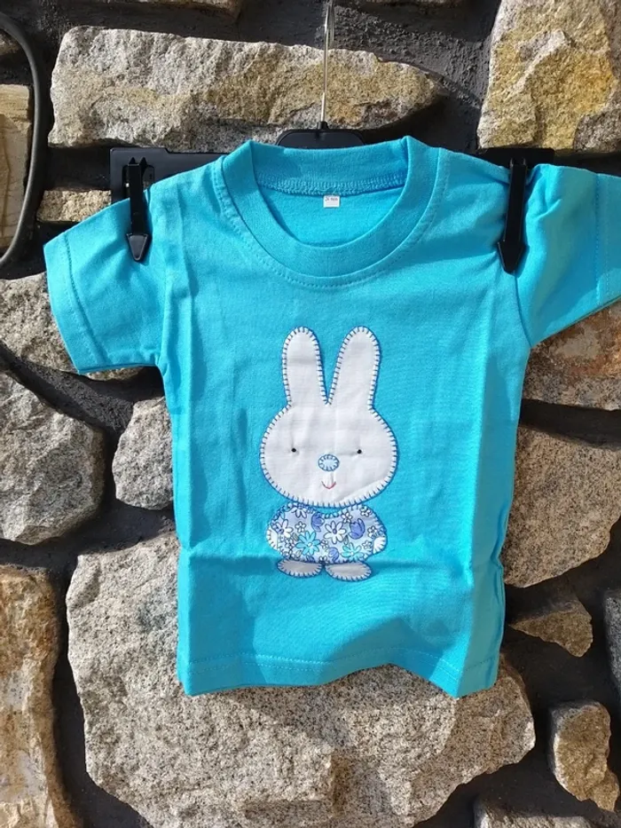 Tee-shirt enfant bleu turquoise