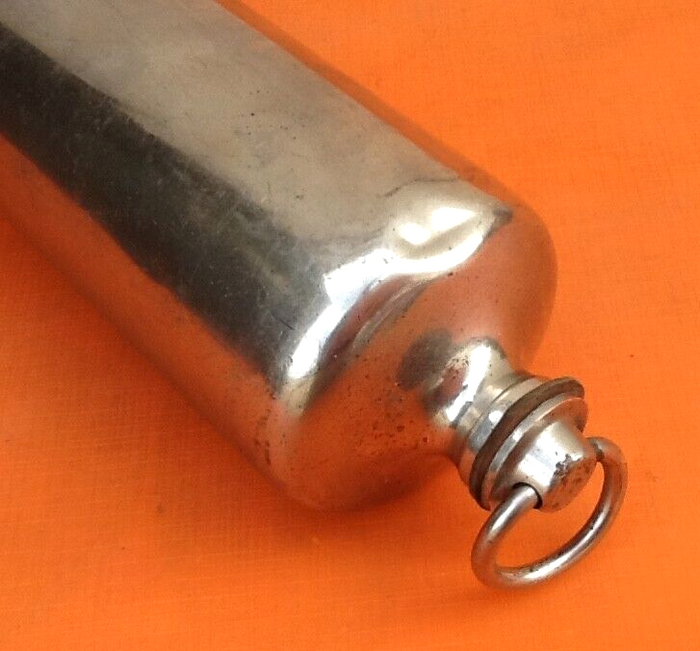 Années 1950 Bouillotte Laiton chromé forme cylindrique - photo numéro 2