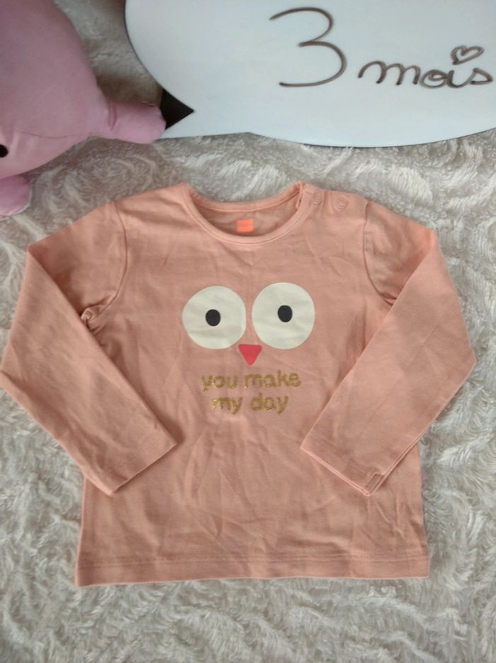 Ensemble (haut manches longues+ legging jupe) Fille 3 mois Oiseau triangle You make my day Hema - photo numéro 3