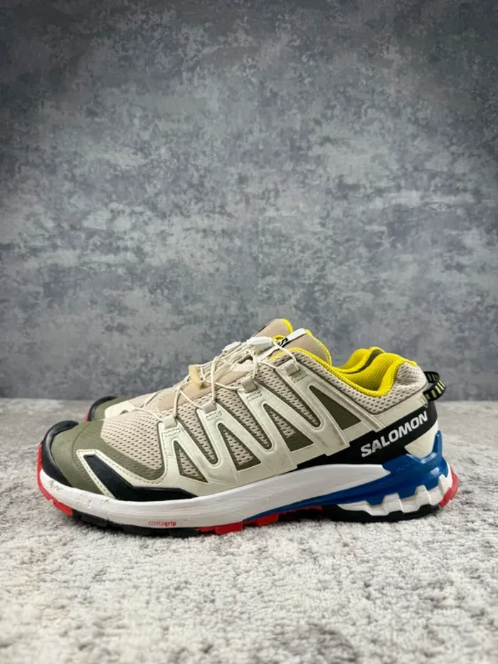 Salomon XA Pro 3D V9 - Beige & Multicolor - Blue & Yellow & Red - photo numéro 5