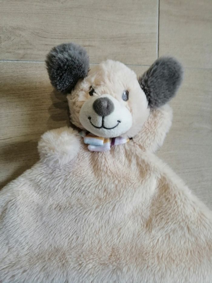 Doudou chien grelot Tex Baby crème jouet peluche lange fourrure bébé naissance - - photo numéro 3
