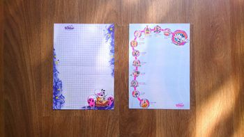 2 feuilles A5 papier a lettres Diddl