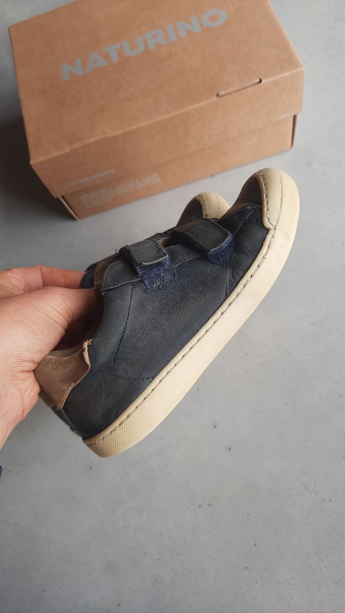 Chaussures baskets cuir garçon pointure 31 Naturino Eindhoven scratch souples presquepiednu - photo numéro 6