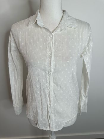 Chemisier plumetis pois blanc T36 S
