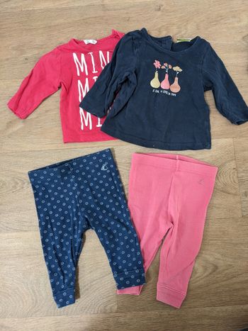 Lot de 2 legging 3 mois petit bateau + 2 t shirts TAO