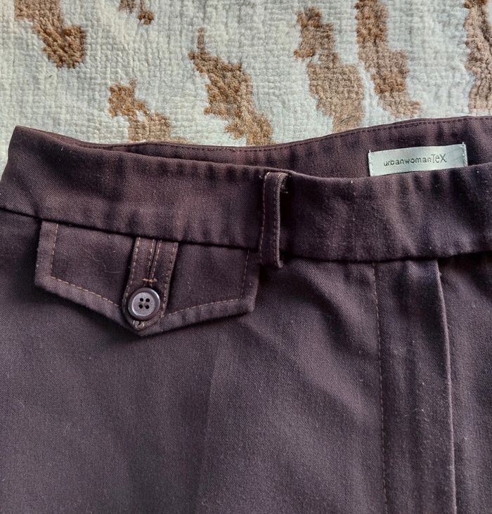 Pantalon tailleur marron jambes évasées femme 42 - photo numéro 3