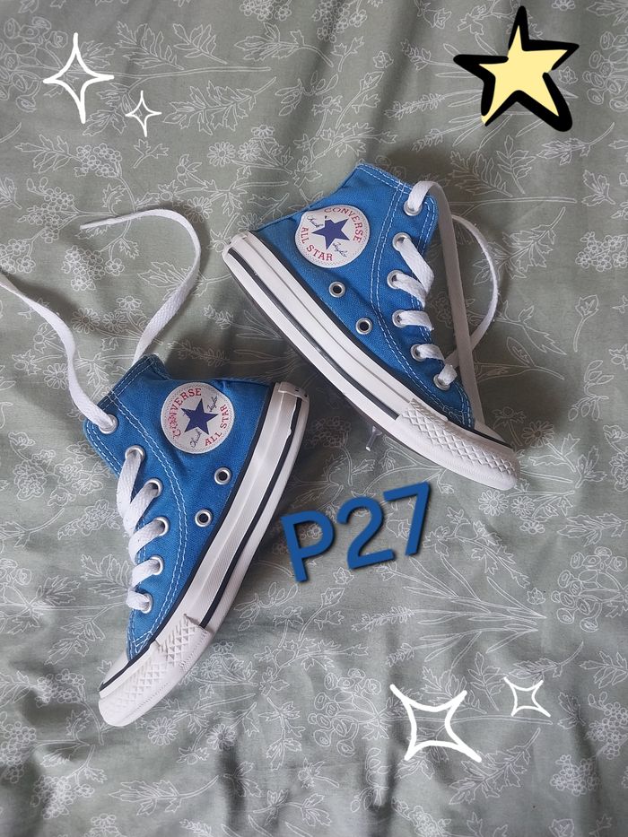 Converses All Star montantes bleu-pointure 27