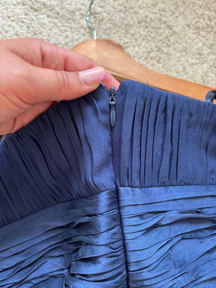 Robe bustier à froufrou bleu marine - photo numéro 3