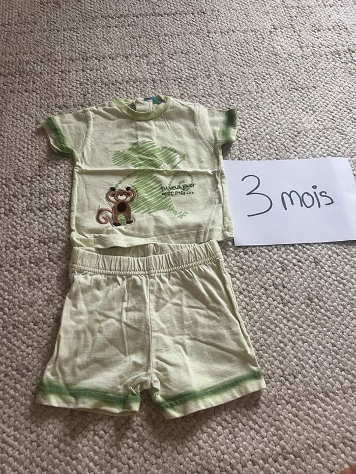 Ensemble été tee shirt short 3 mois