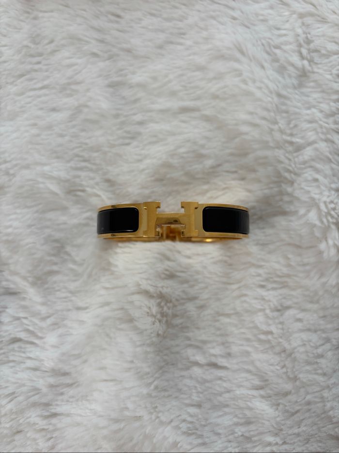 Bracelet Hermès Clic H - Noir/Or - Très bon état avec boîte et facture - photo numéro 2