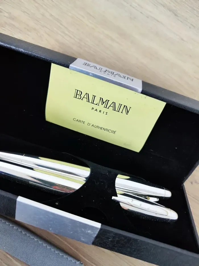 Lot de 2 Stylo bille Balmain, encre à changer, bon état - photo numéro 3