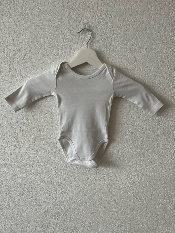 Body bébé blanc manches longues TEX – Taille 6 mois