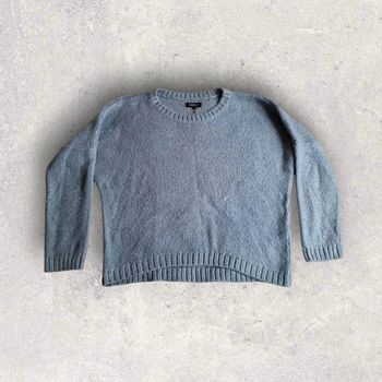 Pull mohair Caroll oversize a manches chauve souris bleu ciel brillant (fêtes)  taille L
