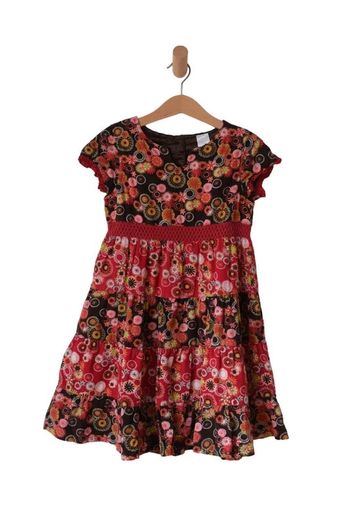Robe d’hiver à manches courtes, en velours côtelé motif fleuri - Palomino 7 ans (122cm)