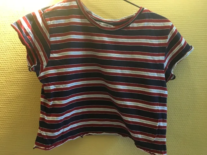 teeshirt rayé bleu-blanc-rouge