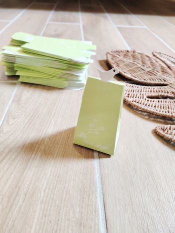 🎊Lot de 99 Boîtes/ contenants à dragées vert anis avec oiseau blanc Neuves