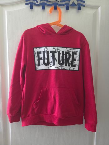 Sweat à capuche rouge "future" Primark - Taille 9 / 10 ans