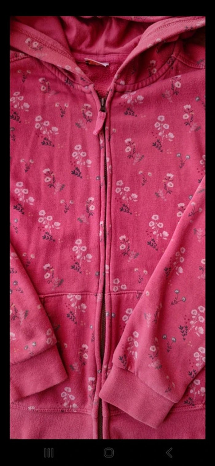 Gilet à capuche motif fleurs tape à l oeil 12 ans - photo numéro 2