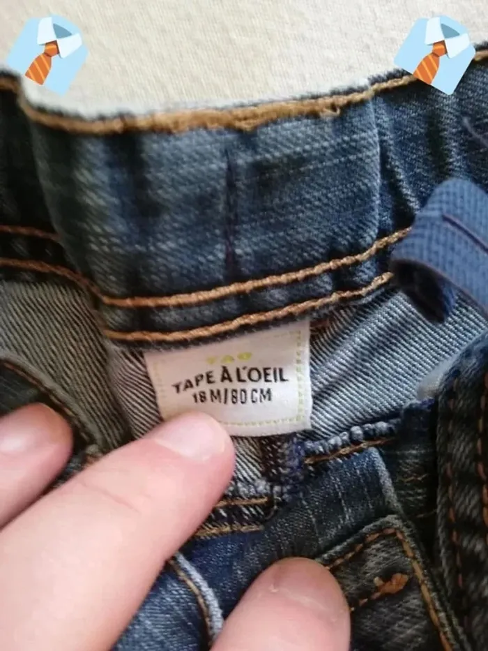 Jean Enfant à Bouton - Taille 18 Mois - photo numéro 3