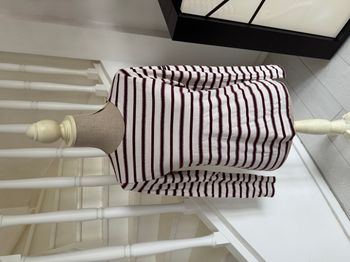 Blouse manches longues Armor Lux crème avec rayures bordeaux