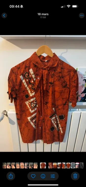 Chemise manches courtes à motif homme S ou 36