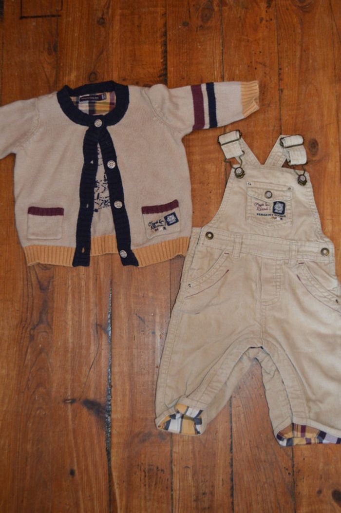 Ensemble Gilet + salopette Sergent Major 3 mois