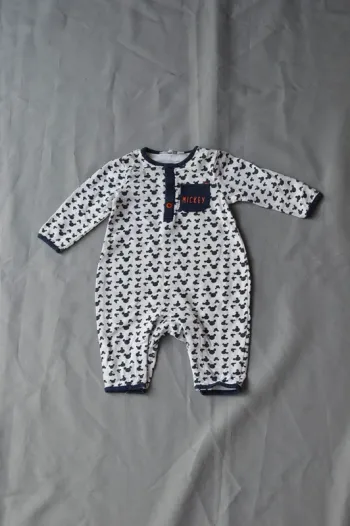 Pyjama Bébé Disney Mickey Blanc Marine 1 Mois