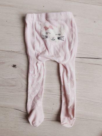 Vêtement bébé fille collants rose chat cœurs blancs pointure 19 - 20