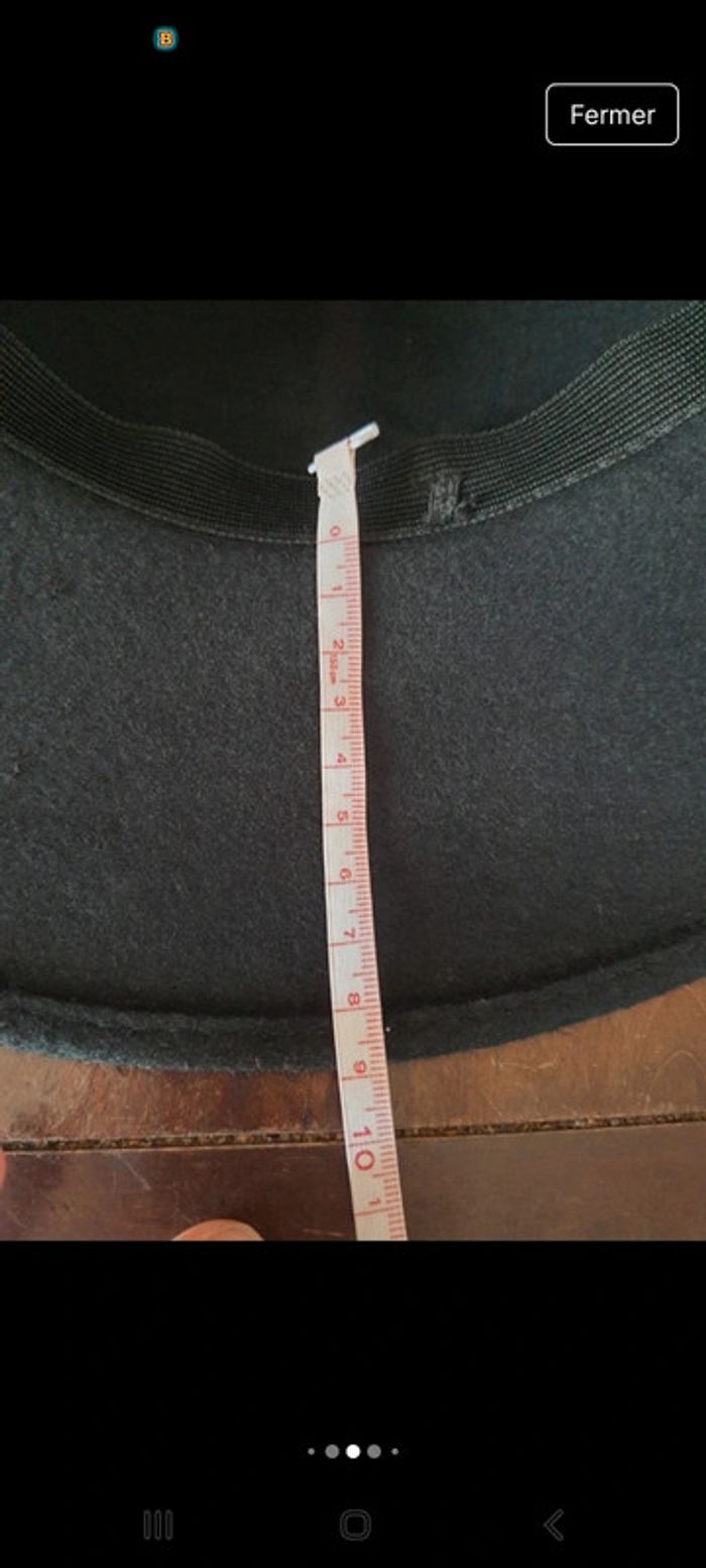 Chapeau femme noir en 100% laine 56cm - photo numéro 14