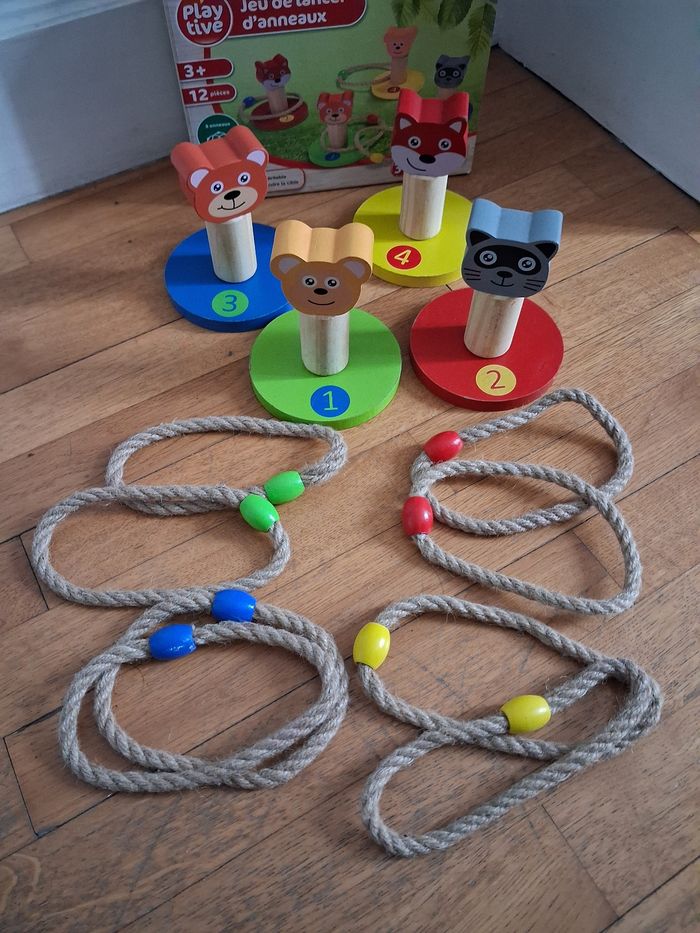 Jeu de lancer d'anneaux en bois - photo numéro 2