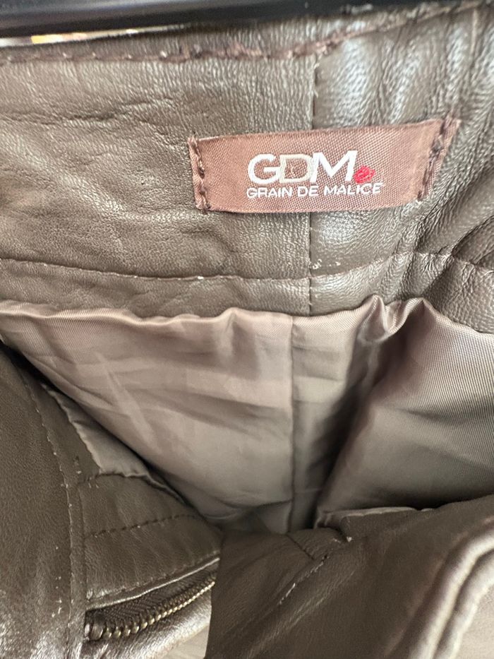 Pantalon cuir kaki grain de malice taille 38 - photo numéro 4