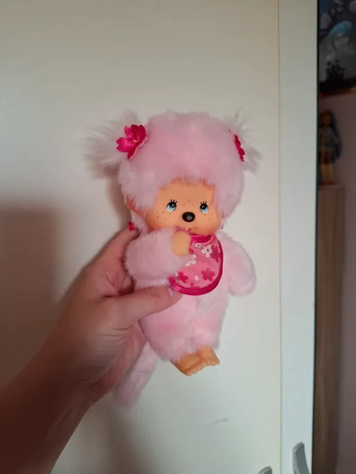 Peluche monchhichi rose - photo numéro 2
