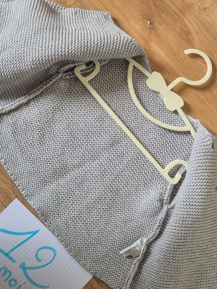 Gilet en laine gris Bout'chou 12 mois 74 cm mixte - photo numéro 4
