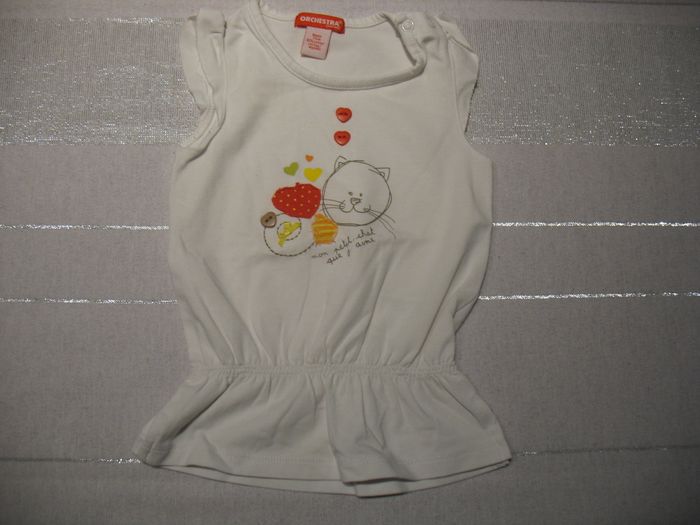 TEE SHIRT SM BLANC BÉBÉ FILLE "ORCHESTRA" - 9 MOIS - n°01 - photo numéro 2