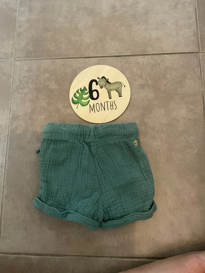 Sergent major 6 mois bleu short garçon gaze de coton - photo numéro 4