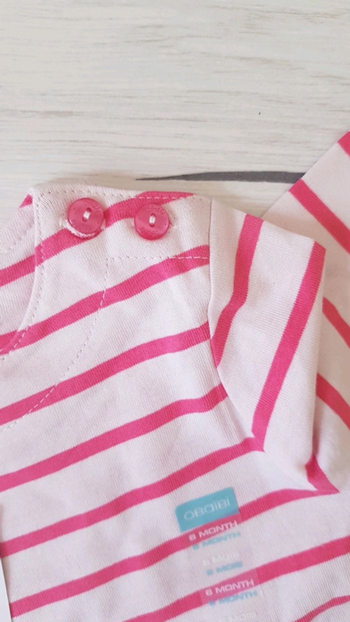 Lot de 2 teeshirts manches longues fille 6mois neufs - photo numéro 6