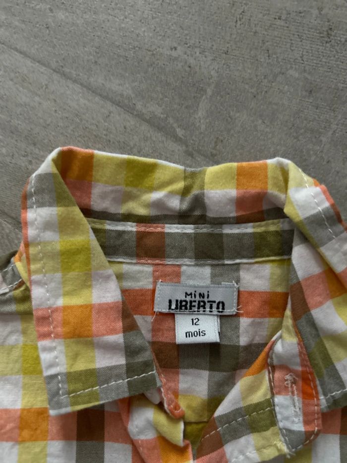 Chemise carreaux + haut bébé 12 mois - photo numéro 5