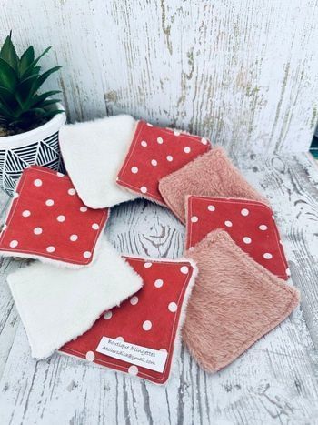 Lot de 8 lingettes démaquillantes et lavable et réutilisable