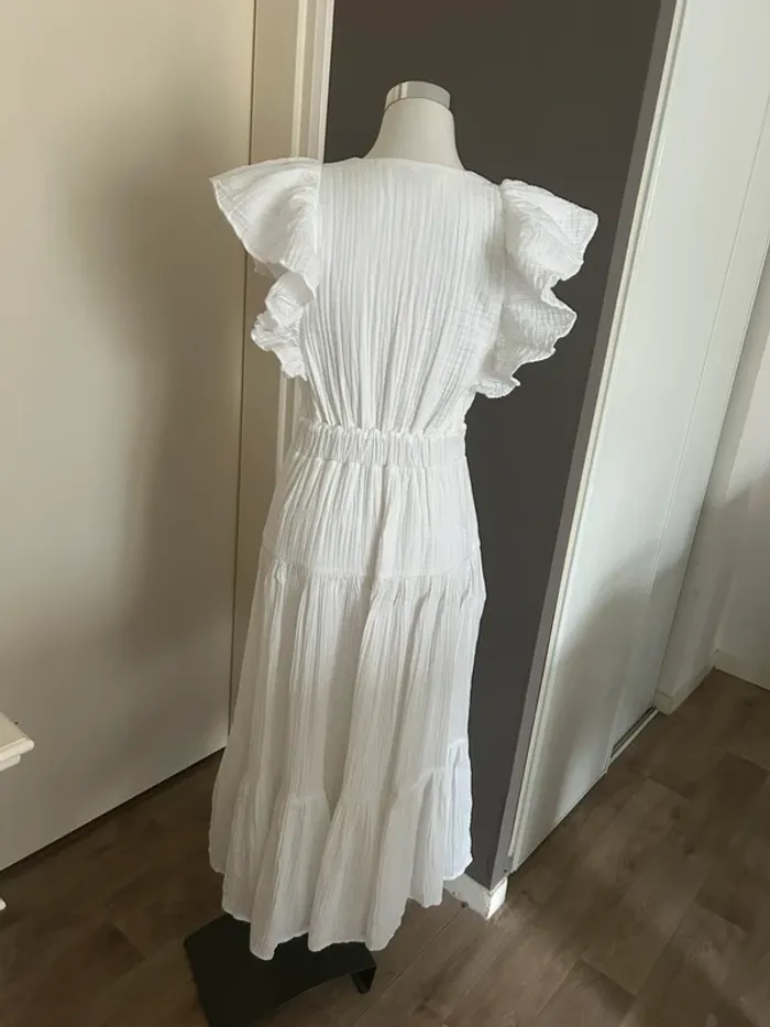 Guru jagat robe longue blanche coton volante , femme, taille 1/36 - photo numéro 6