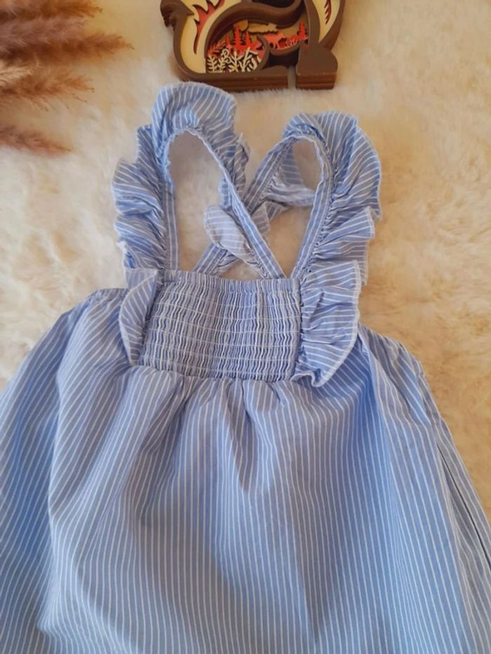 Robe été rayée à volants dos croisé 12 mois Kiabi - photo numéro 2