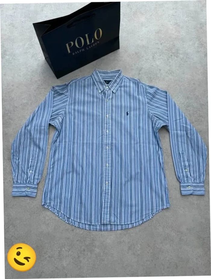 Chemise Ralph Lauren manches longues Taille L bleu Homme Men CHE129 - photo numéro 4