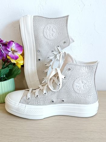 Converse plateforme croco en cuir